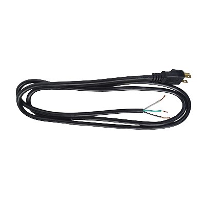 CORD PIGTAIL  13A 125V 16/3 6FT BLACK