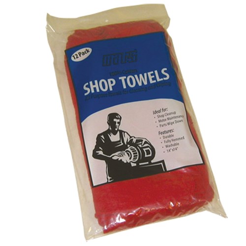 TOWELS SHOP CLOTH RED 12CT