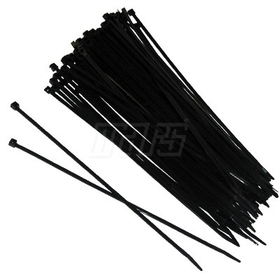 WIRE TIE BLK 4IN STD 100CT