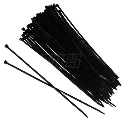 WIRE TIE BLK 8IN STD 100CT