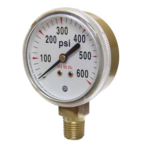 GAUGE NITROGEN 2IN 0-600PSI 1/4IN BOTTOM